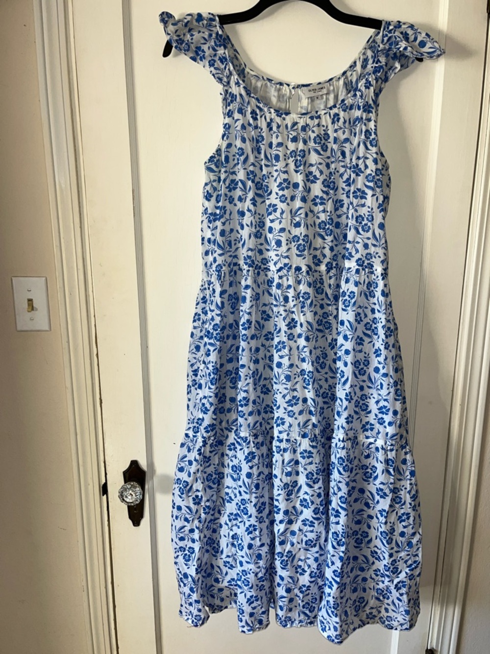 Olivia James Blue Floral Tiered‎ Sundress M
